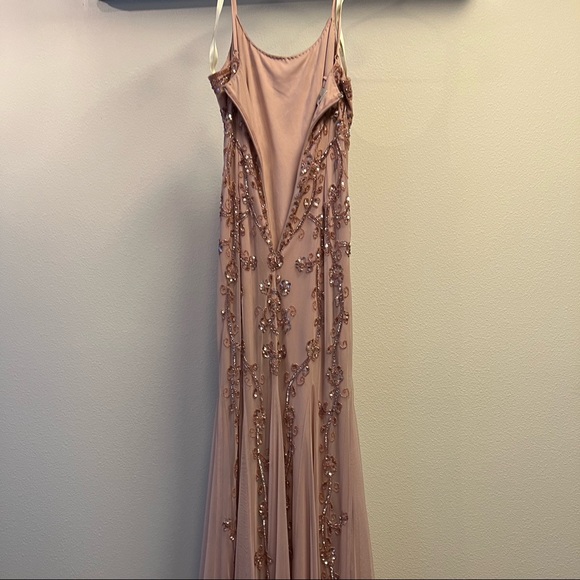 Pink Floral Sequence Galina Signature Event Dress Size 8 - Picture 2 of 3